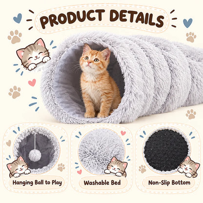 Pawtivo™ Cozy Cat Tunnel & Bed